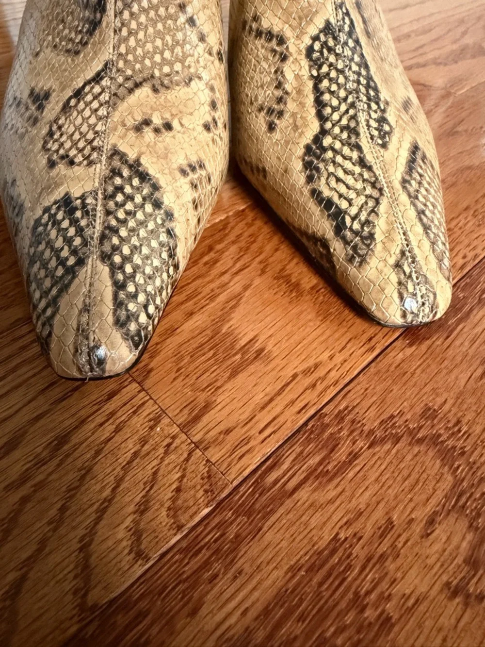 Sam‎ Edelman Skya Snakeskin Print Embossed Leather Mules Sz 10.5